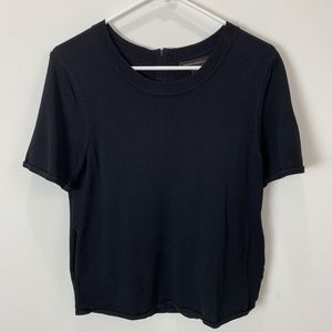 Banana Republic Womens Workwear Black Knit Top With Side Pockets Petite Small